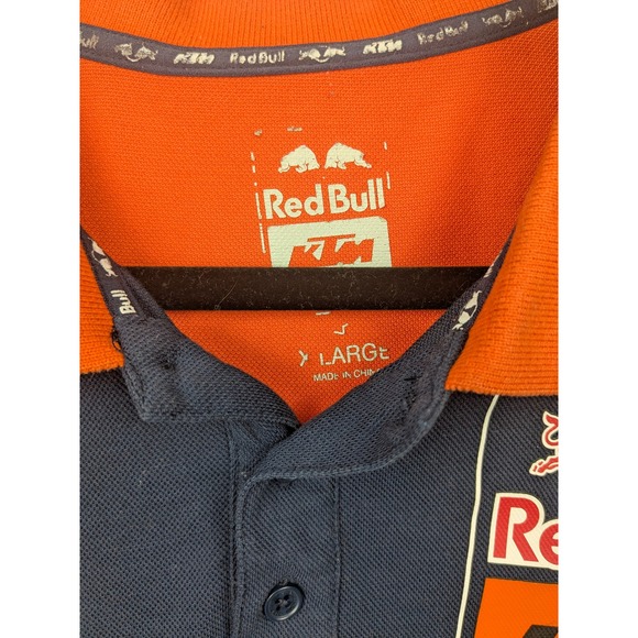 Red Bull KTM Racing Team Polo Shirt Mens Large Navy Orange Alpinestars Motocross - Picture 4 of 7